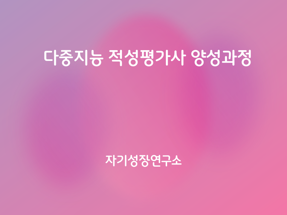 다중지능 적성평가사 양성과정